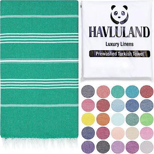 Turkish Beach Towel, Oversized 40" x 72", 100% Cotton - Green | Quick Dry, Sand Resistant, Reversible, Machine Washable, Lightweight Peshtemal Towel for Beach, Pool, Travel & Spa - color: Green