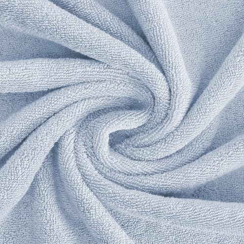 Feather & Stitch 100% Cotton 625 GSM Bath Towel Set of 6, Ultra Soft Highly Absorbent 2 Bath Towels, 2 Hand Towels & 2 Washcloth - Luxury Quick Dry Shower Towels (Sky Blue) - color: Sky Blue
