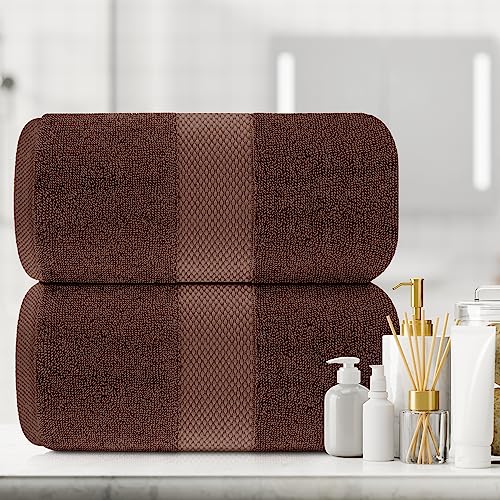 White Classic Luxury Soft Brown Bath Sheet Towels - 650 GSM Cotton Luxury Bath Towels Extra Large 35x70 / Highly Absorbent and Quick Dry/Hotel Collection Extra Large Bath Towels Oversized, 2 Pack - color: 20: Brown