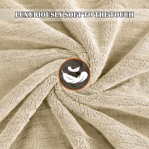 Bath Towels Set of 4 Extra Large 35 x 70 Inches,Luxury Thick High Absorbent and Quick Dry Bath Sheet,Ultra Soft Microfiber,Bathroom,Beach,Yoga,Sport,SPA,Fitness (Beige) - color: Beige, style: 4 Piece Bath Towels