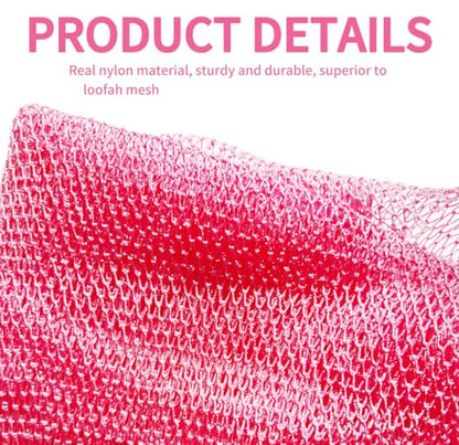 SPMKTBOZAI African Net Sponge Authentic, Exfoliating Net for Body Back | African Net Sponge with Knots| Long Stretch Net Sponge| African Net for Sensitive Skin| Durable & Quick Dry| Daily Use| Pink - color: Pink