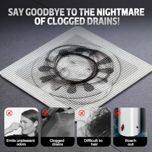 2026 New Disposable Shower Drain Hair Catcher - Square Screen Bathroom Floor Drain Protector (100pcs) - color: 100pcs