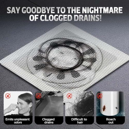 2026 New Disposable Shower Drain Hair Catcher - Square Screen Bathroom Floor Drain Protector (100pcs) - color: 100pcs
