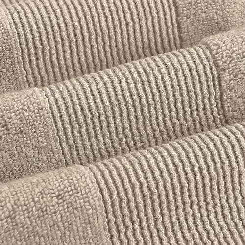 Modern Threads Air Cloud 18-Piece Towel Set - 100% Zero-Twist Cotton, 500 GSM, Quick Dry & Plush, Sand - color: Sand, size: 18 Pcs Towel Set