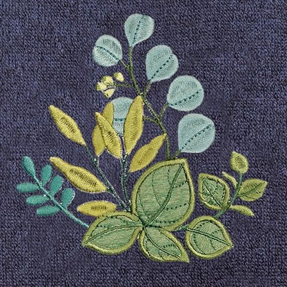 Verdant 4-Piece Luxury Towel Set, Applique Embroidered Bouquet, Plush Turkish Cotton, Durable & Quick Dry, Vibrant Bathroom Ensemble, 2 Bath 2 Hand Towels, Marine - color: Marine, size: 2 Pcs Bath 2 Pcs Hand Towel