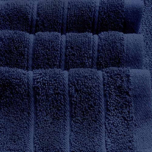 Tens Towels 8 Piece Towel Set, 2 XL Bath, 2 Hand, 4 Washcloth, Navy | 100% Cotton, Lighter Weight, Quicker to Dry, Super Absorbent, Perfect for Bathroom - color: Navy