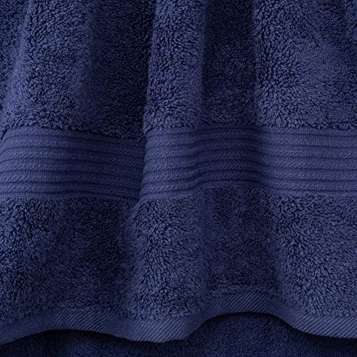 Cotton Paradise 100% Cotton Turkish Towel Set, Soft Absorbent Quick Dry, 4 Piece Bath Towel Set, Navy Blue - color: Navy Blue, size: 27"x54"