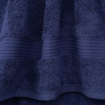 Cotton Paradise 100% Cotton Turkish Towel Set, Soft Absorbent Quick Dry, 4 Piece Bath Towel Set, Navy Blue - color: Navy Blue, size: 27"x54"