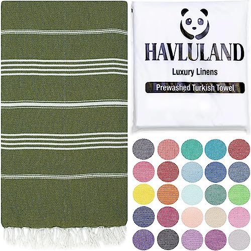 Turkish Beach Towel, Oversized 40" x 72", 100% Cotton - Olive | Quick Dry, Sand Resistant, Reversible, Machine Washable, Lightweight Peshtemal Towel for Beach, Pool, Travel & Spa - color: Olive Green