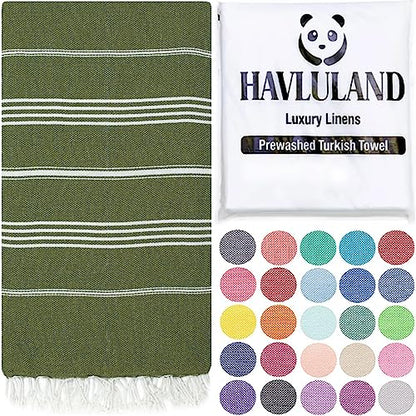 Turkish Beach Towel, Oversized 40" x 72", 100% Cotton - Olive | Quick Dry, Sand Resistant, Reversible, Machine Washable, Lightweight Peshtemal Towel for Beach, Pool, Travel & Spa - color: Olive Green