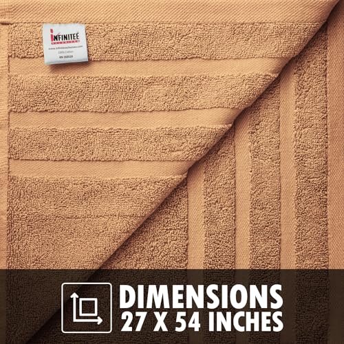 Infinitee Xclusives 100% Ring-Spun Cotton Bath Towels for Bathroom - Pack 2 | Luxury Super Soft, Absorbent & Quick-Drying |27x54 inches| Large Bathroom Towels Set |600 GSM| Gym, Shower, Spa & Hotel Use - color: Cosmic Sand