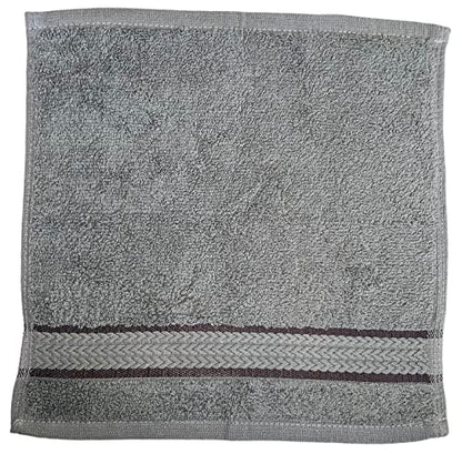 Washcloths Set of 6, 100% Ring Spun Cotton Zero Twist Wash Cloths for Body and Facewash Design to exfoliate Your Hands, Soft and Absorbent Machine Washable, 12 x 12 Inch. - color: Grey