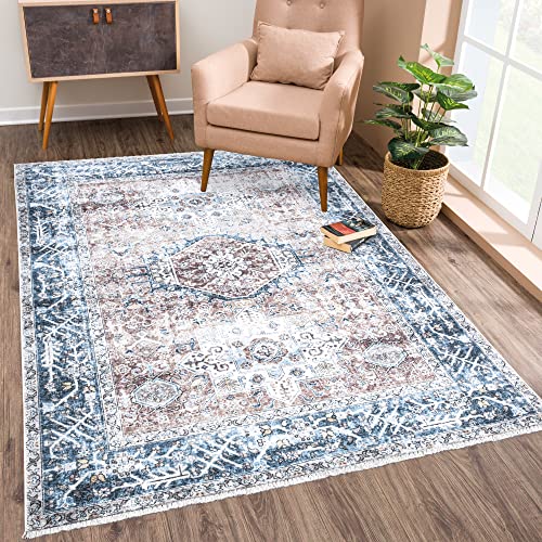 Bloom Rugs Washable Non-Slip 2x3 Rug - Coral Traditional Oriental Area Rug for Living Room, Bedroom, Dining Room, and Kitchen - Exact Size: 2' x 3' - color: Coral, size: 2' x 3' (Rectangular)