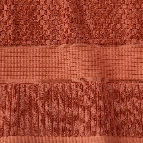 NY Loft 100% Cotton 2-Pack Oversized Bath Towel Set | Clay | Quick-Dry | Two Oversized 35" x 70" Bath Towels / Bath Sheets | Super Absorbent | Designer-Styled Texture - color: Baked Clay, size: Bath Sheets (2 Pack)