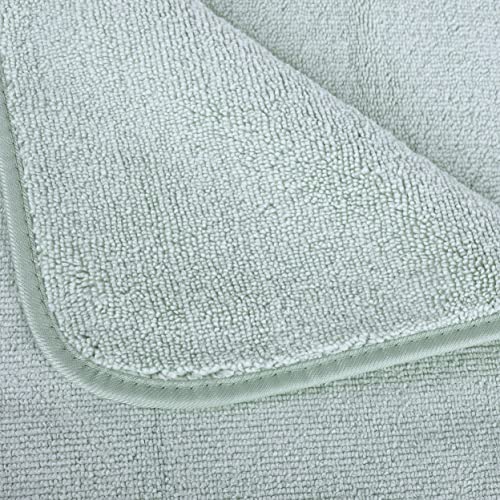 POLYTE 410 GSM Poly Blend Microfiber Quick Dry Bath Towel Set of 6 Pieces | 2-Body Towels, 2-Hand Towels, 2-Wash cloths, Oversize, Lint Free - color: Green