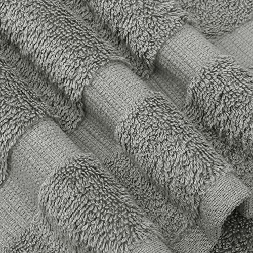 Chakir Turkish Linens 6 Piece Towels Set, 100% Cotton Luxury Turkish Towels for Bathroom, Soft Absorbent Bath Towel Set with 2 Bath Towels 2 Hand Towels 2 Washcloths, Gray - color: Gray