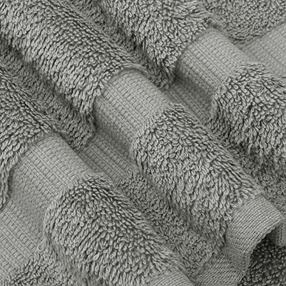 Chakir Turkish Linens 6 Piece Towels Set, 100% Cotton Luxury Turkish Towels for Bathroom, Soft Absorbent Bath Towel Set with 2 Bath Towels 2 Hand Towels 2 Washcloths, Gray - color: Gray