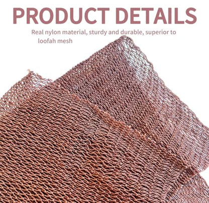 SPMKTBOZAI African Net Sponge Authentic, African Exfoliating Sponge Real African Net Black Owned, African Bath Sponge Back Scrubber, Body Exfoliator Shower Bath Accessories (Brown) - color: Brown