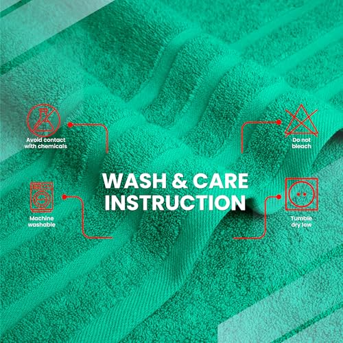 Infinitee Xclusives 100% Ring-Spun Cotton Bath Towels for Bathroom - Pack 2 | Luxury Super Soft, Absorbent & Quick-Drying |27x54 inches| Large Bathroom Towels Set |600 GSM| Gym, Shower, Spa & Hotel Use - color: Vivid Green