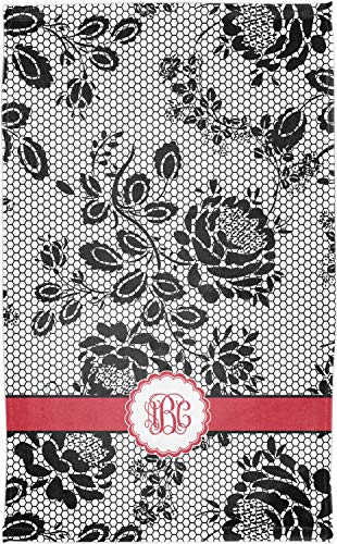 YouCustomizeIt Personalized Black Lace Finger Tip Towel - Full Print