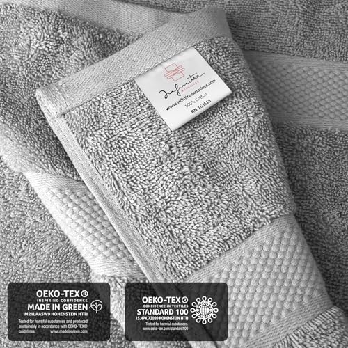 Infinitee Xclusives – Luxury Bath Sheets Towels – 1 Pack 600 GSM (35X70 Inches) – 100% Ring Spun Cotton Large Bath Towels for Bathroom (Charming Grey, Bath Sheets - Pack 1) - color: Charming Grey, size: Bath Sheet - 1 Pack