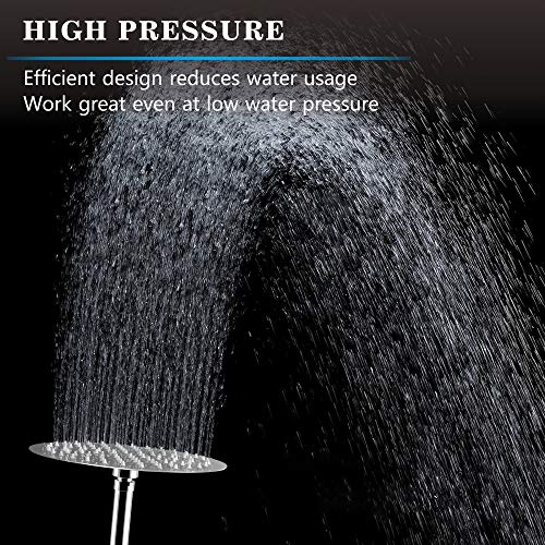 Voolan High Pressure Rain Shower Head - Rainfall Shower head Made of 304 Stainless Steel - Comfortable Shower Experience Even at Low Water Flow (6 Inch, Chrome) - color: Chrome, size: 6 Inch
