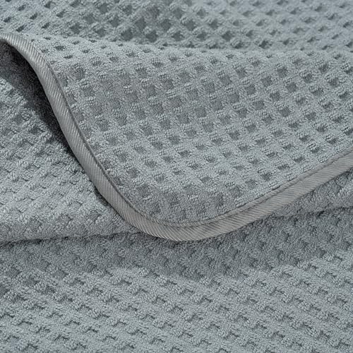 POLYTE Quick Dry Microfiber Waffle Bath Towel Body Wrap for Men, One Size | 20 in. Length x 58 in. Sweep