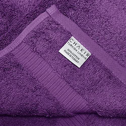 Chakir Turkish Linens 4 Piece Hand Towels, 100% Cotton Turkish Towels for Bathroom, Luxury Soft Absorbent Hand Towel Set, 16 x 30 Inches, Eggplant - color: Eggplant