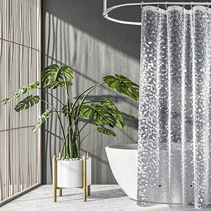 UFRIDAY Stall Shower Curtain Liner 36x72 Inch,EVA Plastic Waterproof Shower Curtain with 2 Magnets,Heavy Duty,Semi Transparent, 3D Cobblestone Bathroom Liner - color: Cobblestone Clear, size: 36"W x 72"L (Pack of 1)