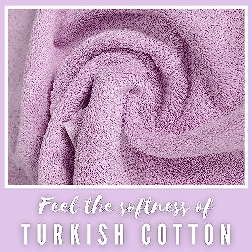 LA' HAM MAM FINE LIVING Luxury Turkish Cotton Towels Easy Care, Extra Soft & Absorbent, Hotel & Spa Quality, Kitchen & Bathroom Turkish Towels (Washcloth Set - 4 Pack, Lilac) - color: Lilac, size: Washcloth Set - 4 pack