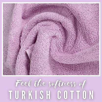 LA' HAM MAM FINE LIVING Luxury Turkish Cotton Towels Easy Care, Extra Soft & Absorbent, Hotel & Spa Quality, Kitchen & Bathroom Turkish Towels (Washcloth Set - 4 Pack, Lilac) - color: Lilac, size: Washcloth Set - 4 pack