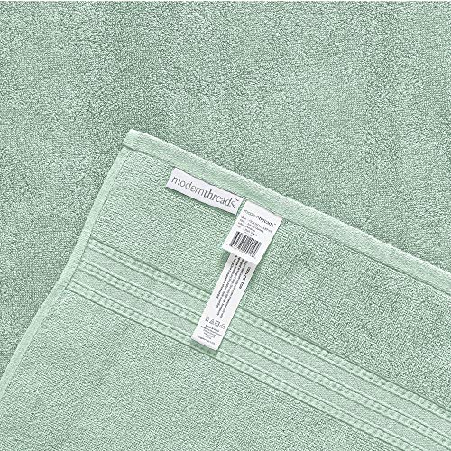 Modern Threads 6 Piece Reversible Yarn Dyed Jacquard Towel Set Artesia Damask Sage - color: Sage