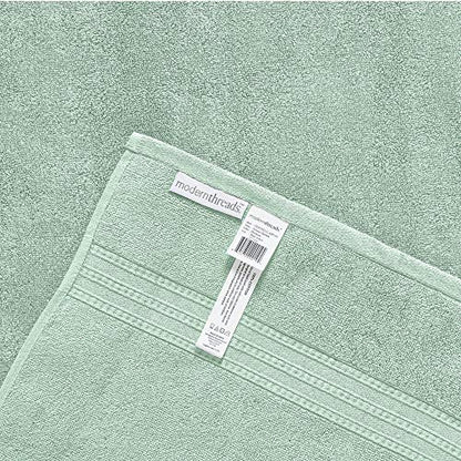 Modern Threads 6 Piece Reversible Yarn Dyed Jacquard Towel Set Artesia Damask Sage - color: Sage