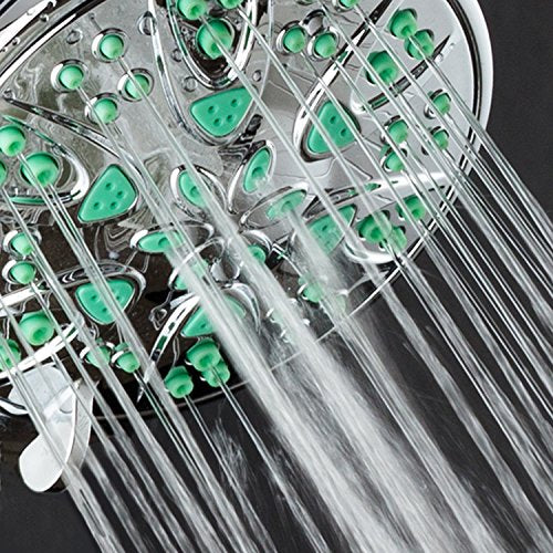 AquaDance Antimicrobial – Anti-Clog High-Pressure 6-Setting Shower Head with Microban Nozzle Protection from Growth of Mold, Mildew & Bacteria for Stronger Shower! 4" Coral Green | More Power, Better Shower Hygiene! Lifetime Antimicribial Nozzle Protectio