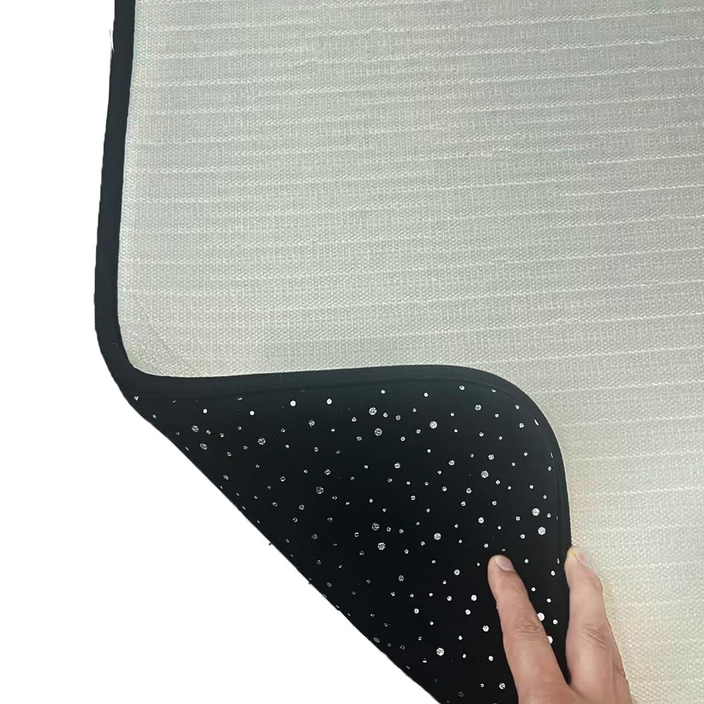 Madeals Memory Foam Bathroom Toilet Rug Set 4 Piece with Toilet Lid Cover and Tank Covers Shiny Black Specks - color: Black Specks