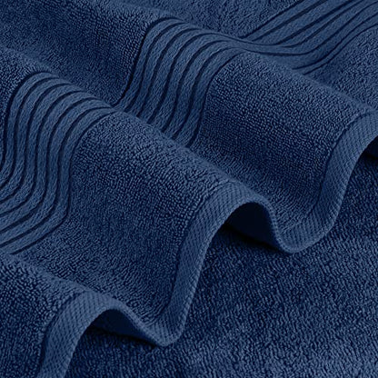 Utopia Towels Luxurious Bath Towels Set, 27x54 in, 4 Pack, Soft, Navy | Soft Luxurious Ring Spun Cotton Bath Towels - Lightweight, Highly Absorbent, Quick-Drying, Ideal for Daily Use - color: Navy