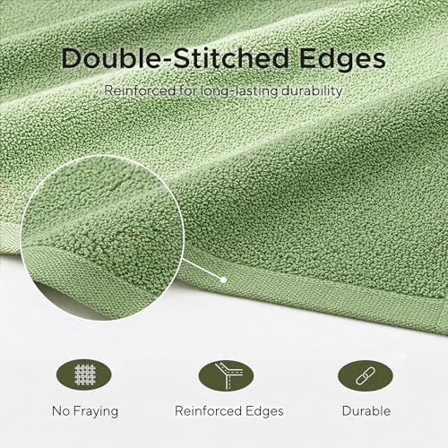 Veteran Textile LLC, Luxury Hotel & Spa, Turkish Cotton Dark Green Towels Bathroom Sets | 6 Pieces Fairfield Green Bath Towels | Soft and Absorbent Green Towel Set for Your Bathroom - color: Sage Green