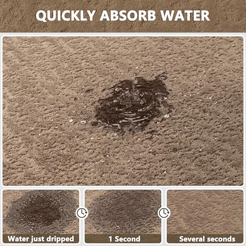 Bathroom Mat Quick Dry Low Profile Washable Bathroom Rugs | Non Slip Bath Rugs Ultra Thin Bath Mat Fit Under Door, Coffee, 17" × 32" - color: Coffee, size: Medium(17"x 32")