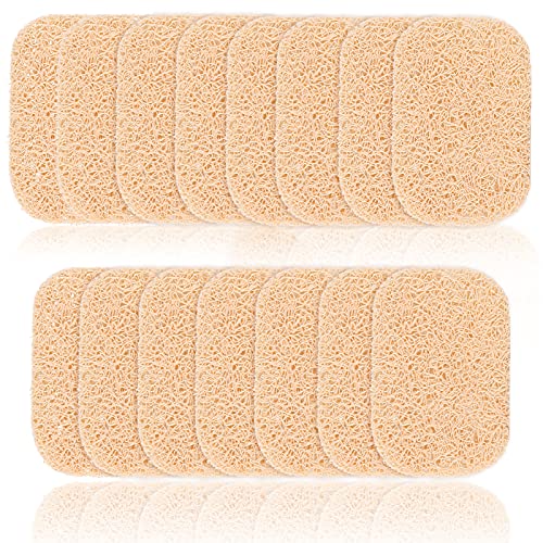 15 Piece Soap Savers Pads - Beige BPA Free Holder for Bar Soap, Non-Slip Self Draining Dish Lift for Shower, Kitchen, Bathroom - Tray Bulk Accessories - color: Beige