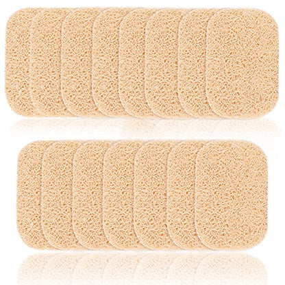 15 Piece Soap Savers Pads - Beige BPA Free Holder for Bar Soap, Non-Slip Self Draining Dish Lift for Shower, Kitchen, Bathroom - Tray Bulk Accessories - color: Beige