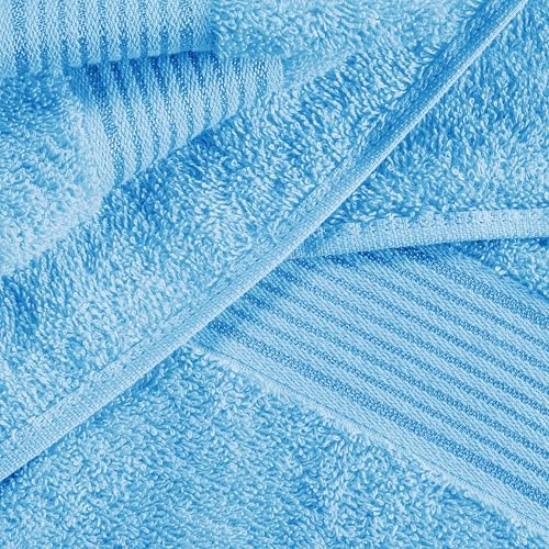 Belizzi Home Cotton 2 Pack Oversized Bath Sheet 35x70, Large Bath Sheet, Ultra Soft, Absorbent, Compact, Eco-Friendly, Recyclable, Quick Drying and Lightweight Towel - Sky Blue - color: Sky Blue, size: 2 Pack Bath Sheet