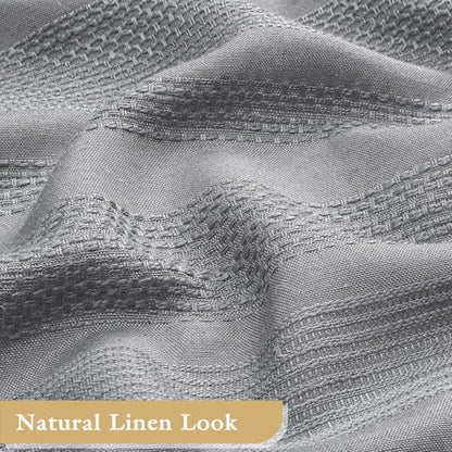 Small Stall Boho Farmhouse Shower Curtain with Tassel, Linen Bohemian French Country Chic Bathroom Shower Curtain Set, Modern Striped Textured Shower Curtain 36x72 - Light Grey - color: Lightgrey, size: 36"W x 72"L (Pack of 1)