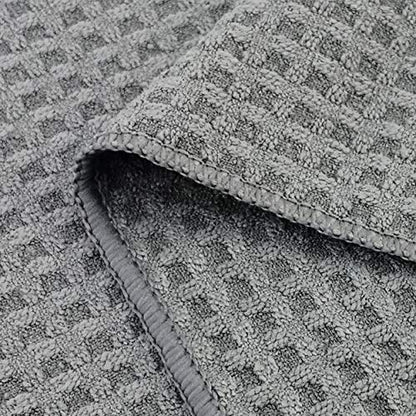 POLYTE Ultra Premium Microfiber Kitchen Dish Hand Towel Waffle Weave, 8 Pack (16x28 in, Gray, White) - color: Gray, White, size: 16x28 in