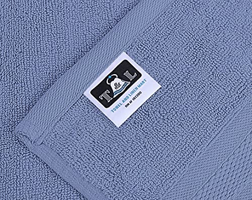 Towel and Linen Mart 4 Pieces Bath Towel Sets - Electric Blue - 2 ply Low Twist Soft Feel Luxurious,Quick Dry, Extra Absorbent, 100% Ring Spun Cotton 600 GSM (27 x 54, Pack of 4) - color: Electric Blue
