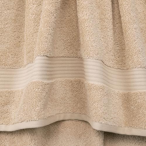 Cotton Paradise Turkish Towel Set, Soft Absorbent Quick Dry, 4 Piece Bath Towel Set, Beige - color: Beige, size: 27"x54"