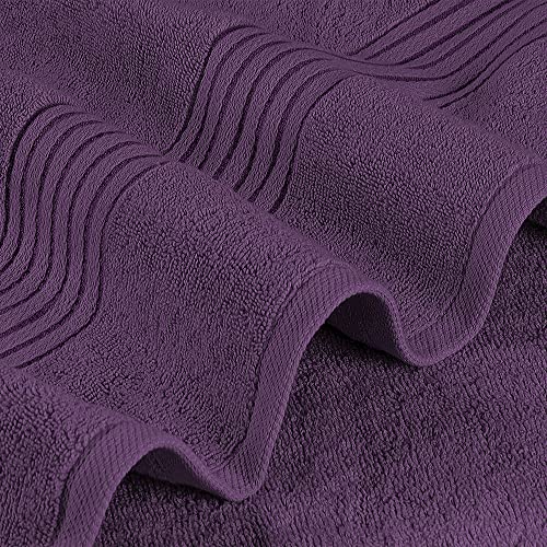 Utopia Towels Luxurious Bath Towels Set, 27x54 in, 4 Pack, Soft, Plum | Soft Luxurious Ring Spun Cotton Bath Towels - Lightweight, Highly Absorbent, Quick-Drying, Ideal for Daily Use - color: Plum