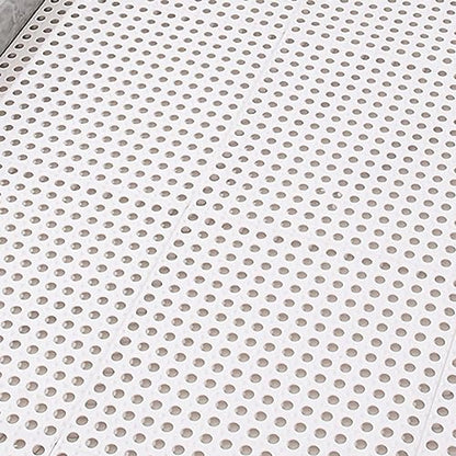 Tyenaza 10Pcs Bath Tub Shower Mat, Suction Cup Floor Mats Anti Slip Plastic Mosaic Bath Mat Tub Bathroom Mats for Kitchen Bathroom (White) - color: White