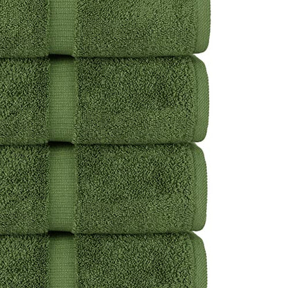 Chakir Turkish Linens 4 Piece Bath Towel Set, 100% Cotton Luxury Turkish Towels for Bathroom, Soft Absorbent Bath Towels, 27 x 54 Inches, Moss - color: Moss
