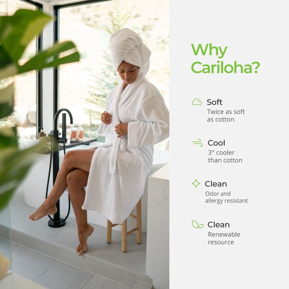 Cariloha Hand Towel - Extra-Smooth and Soft - White - 16" x 30" | Plush, Quick-Dry Towels, Turkish Cotton, Bamboo Viscose Blend, Highly Absorbent Bathroom Hand Towels, Odor Resistant - color: White