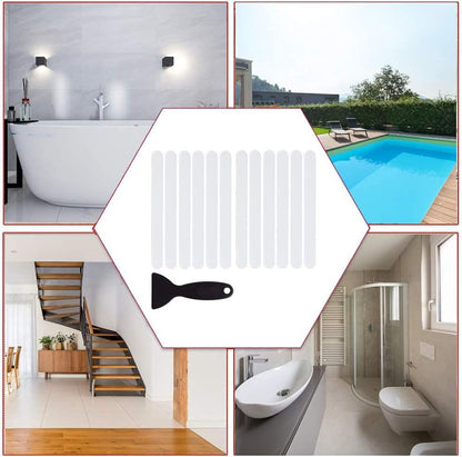 Anti-Slip Shower Stickers (24 PCS), Safe And Non-Slip Bathtub Strips, Not Easy To Move When Stepped On, Transparent And Beautiful, Easy To Install, Suitable For Bathtubs, Showers And Kitchens - size: 7.87IN